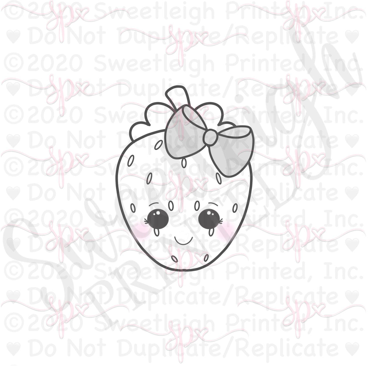 Girly Strawberry Cookie Cutter - Sweetleigh 