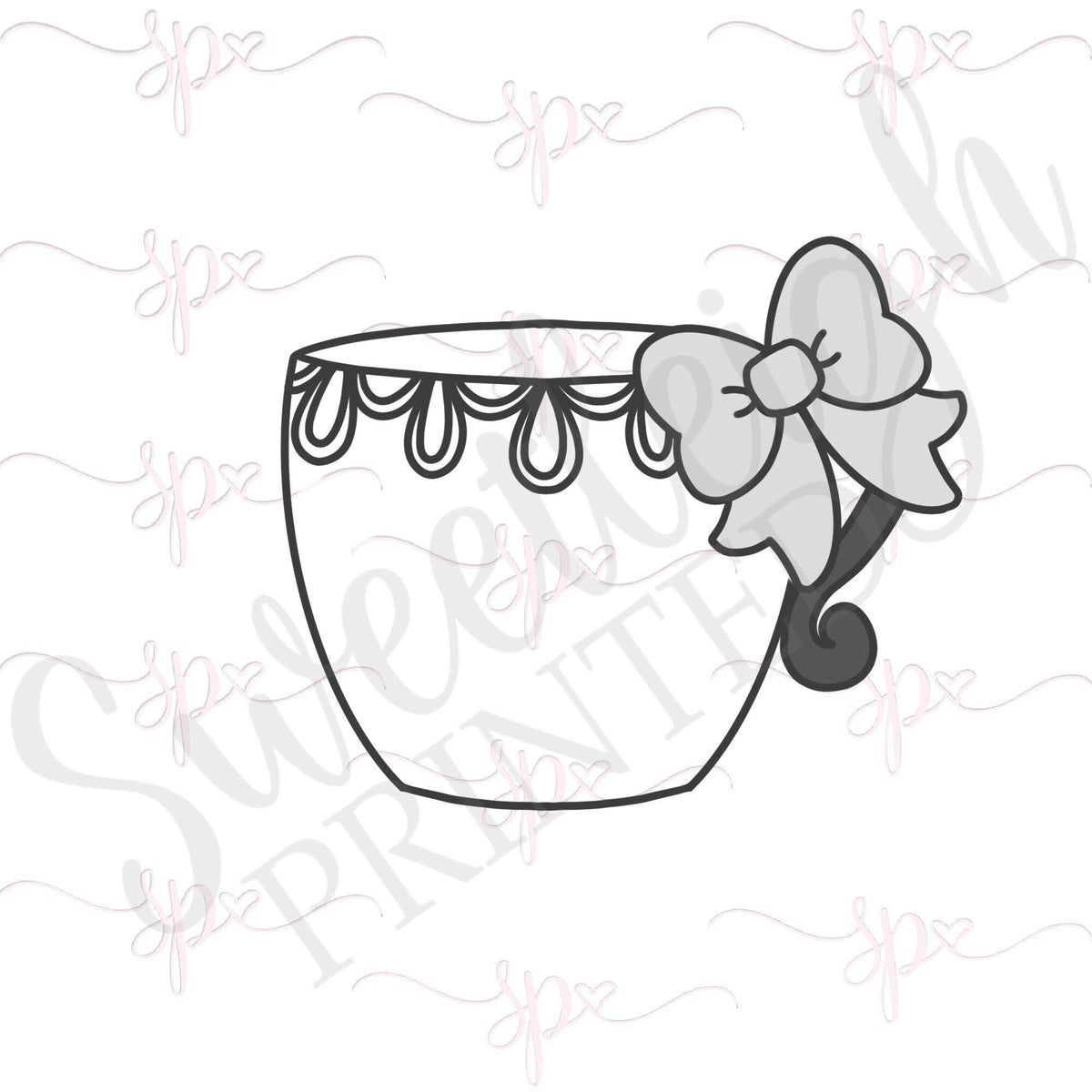 Girly Teacup 1 Cookie Cutter - Sweetleigh 
