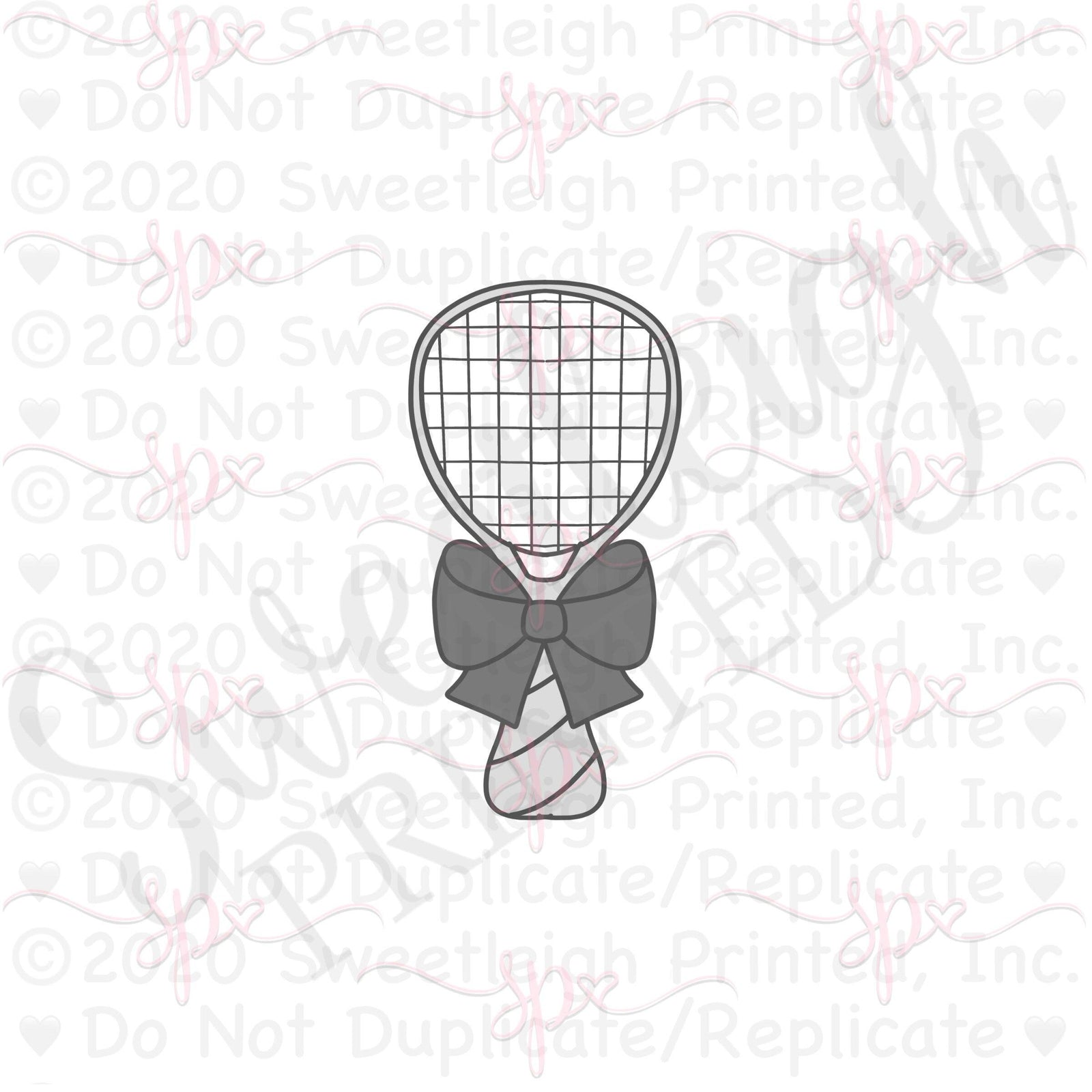 Girly Tennis Racquet Cookie Cutter - Sweetleigh 