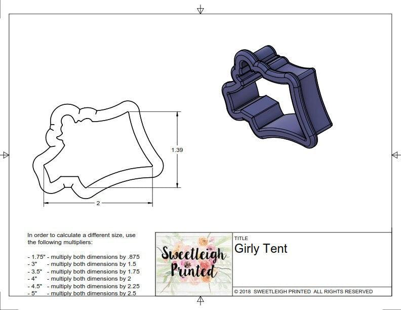 Girly Tent Cookie Cutter - Sweetleigh 