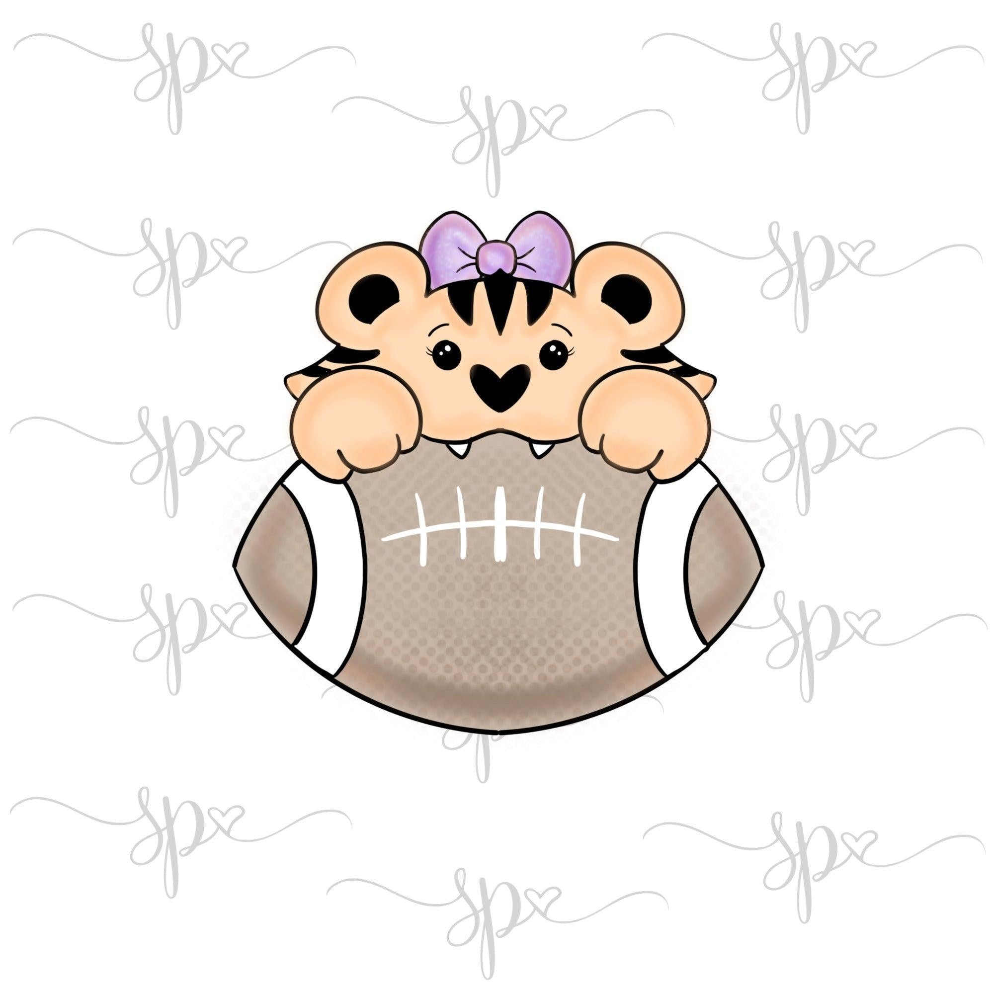Girly Tiger Football Cookie Cutter - Sweetleigh 
