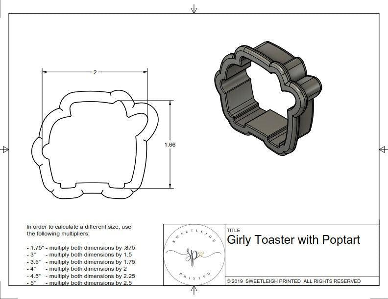 Girly Toaster with Poptart Cookie Cutter - Sweetleigh 