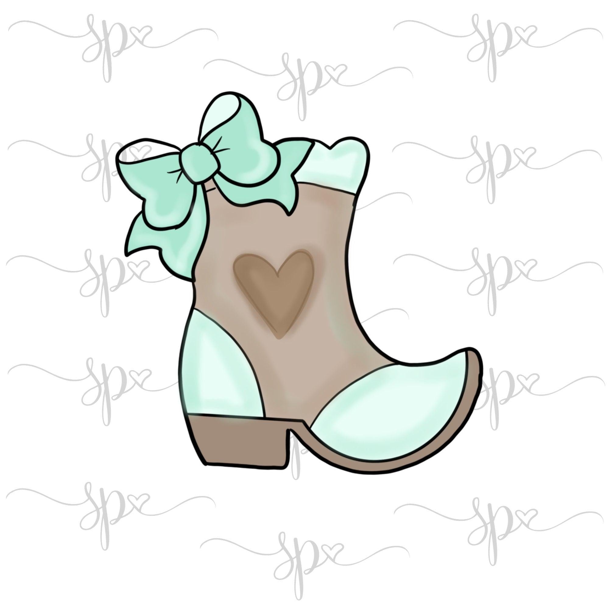 Girly Top Bow Boot Cookie Cutter - Sweetleigh 