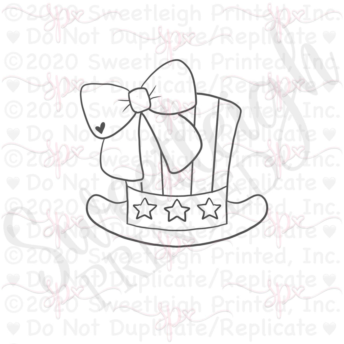 Girly Top Hat Cookie Cutter - Sweetleigh 