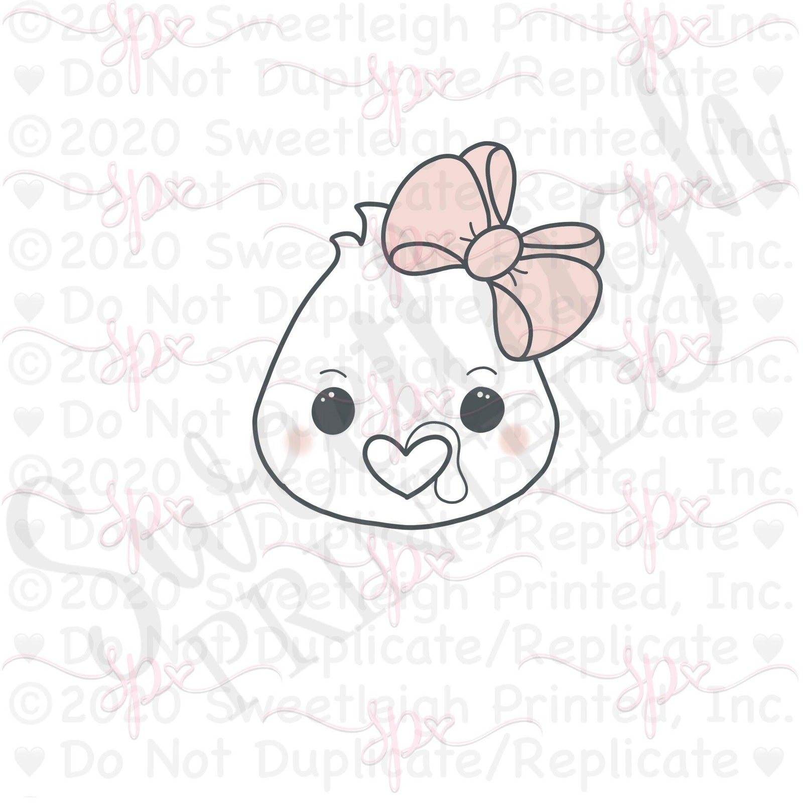 Girly Turkey Face 2018 cookie cutter - Sweetleigh 