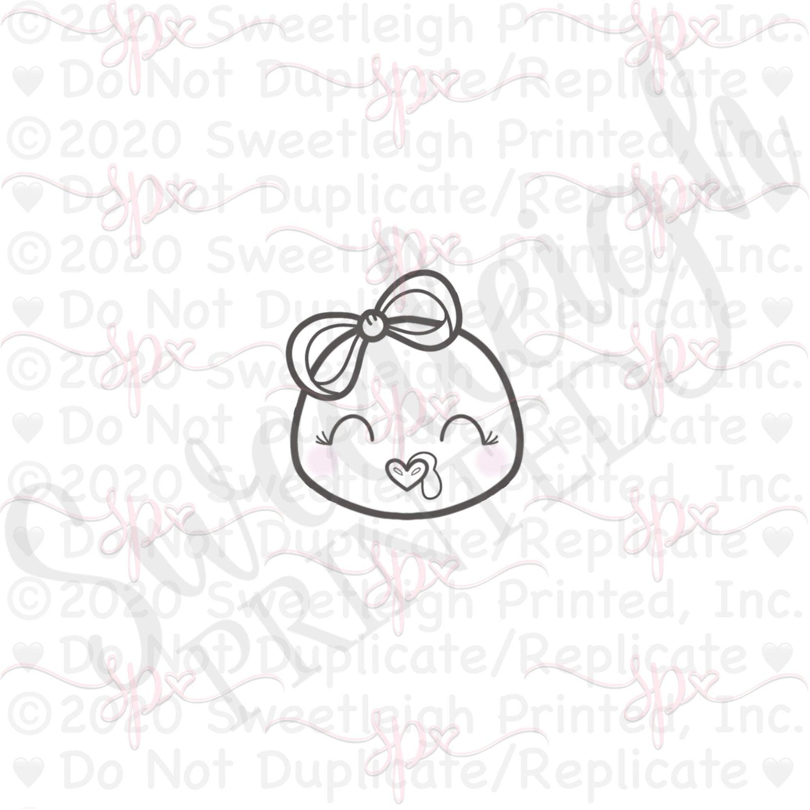 Girly Turkey Face 2021 cookie cutter - Sweetleigh 