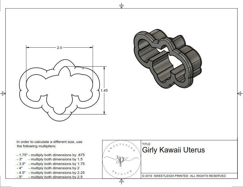 Girly Uterus Cookie Cutter - Sweetleigh 