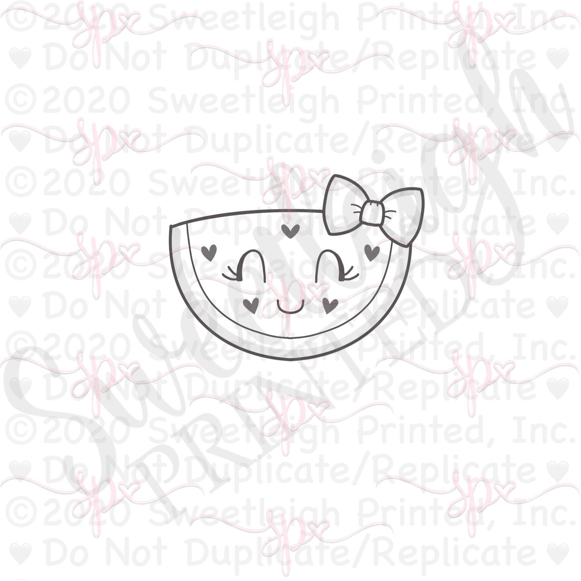 Girly Watermelon Slice 2021 Cookie Cutter - Sweetleigh 