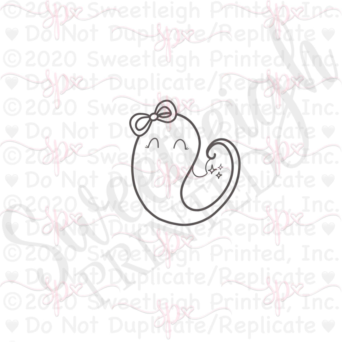 Girly Whispy Ghost Cookie Cutter - Sweetleigh 