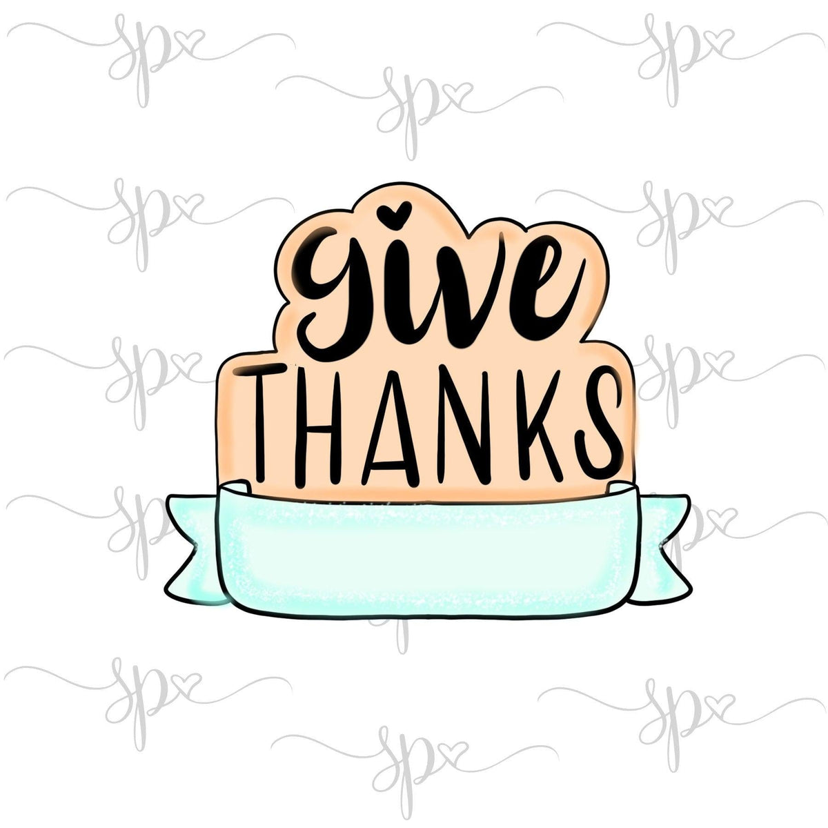 Give Thanks Plaque Cookie Cutter - Sweetleigh 