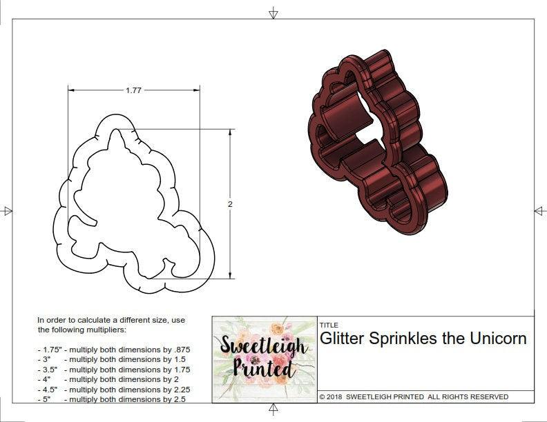 Glitter Sprinkles the Unicorn Cookie Cutter - Sweetleigh 