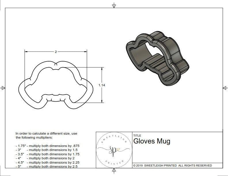 Gloves Mug Cookie Cutter - Sweetleigh 