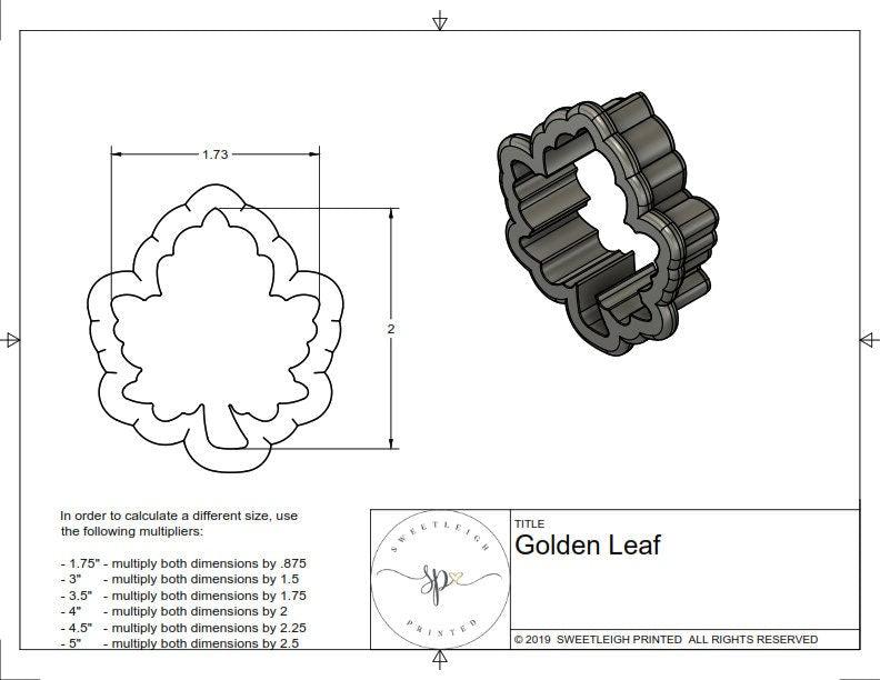 Golden Leaf Cookie Cutter - Sweetleigh 