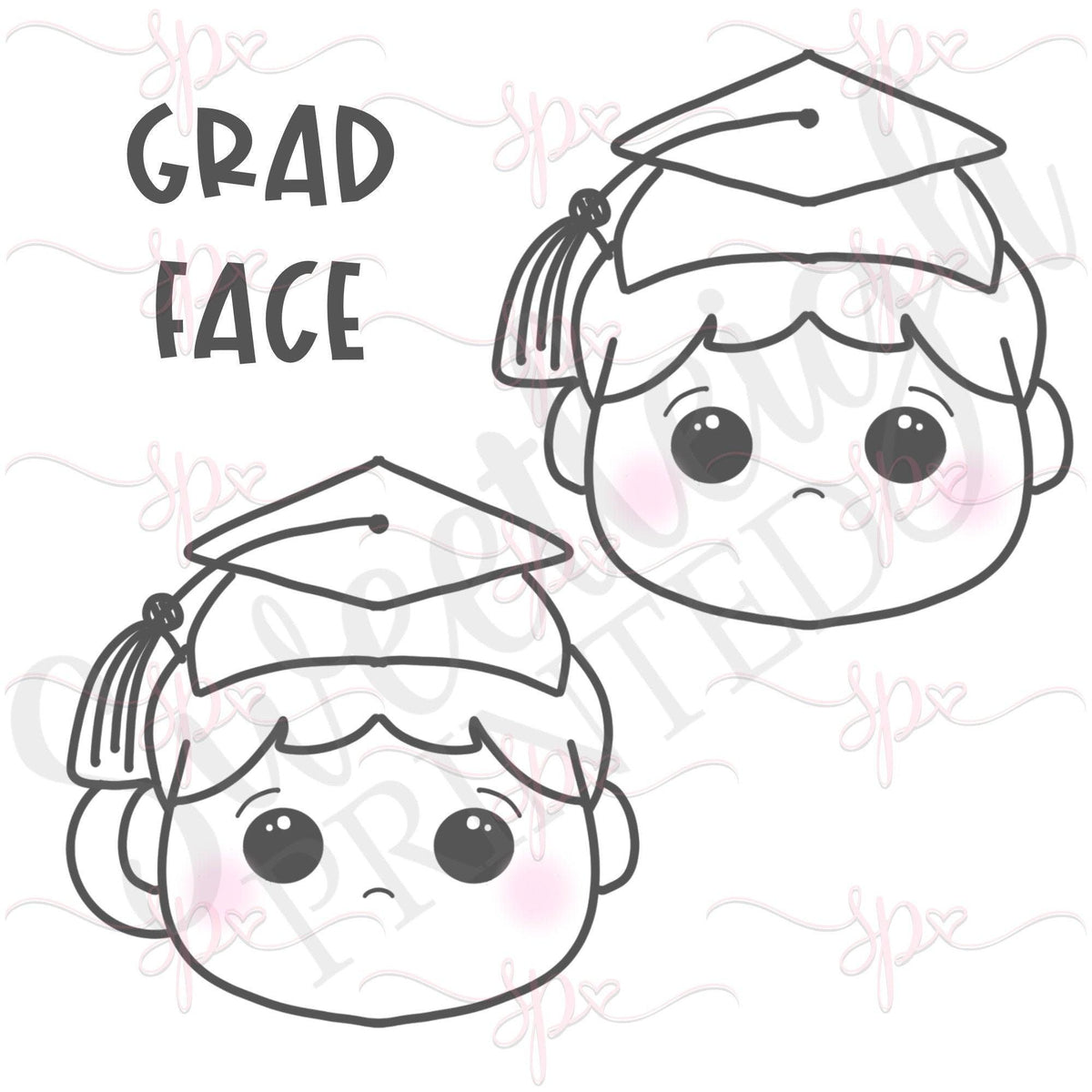 Grad Boy and Girl Face Cookie Cutter - Sweetleigh 