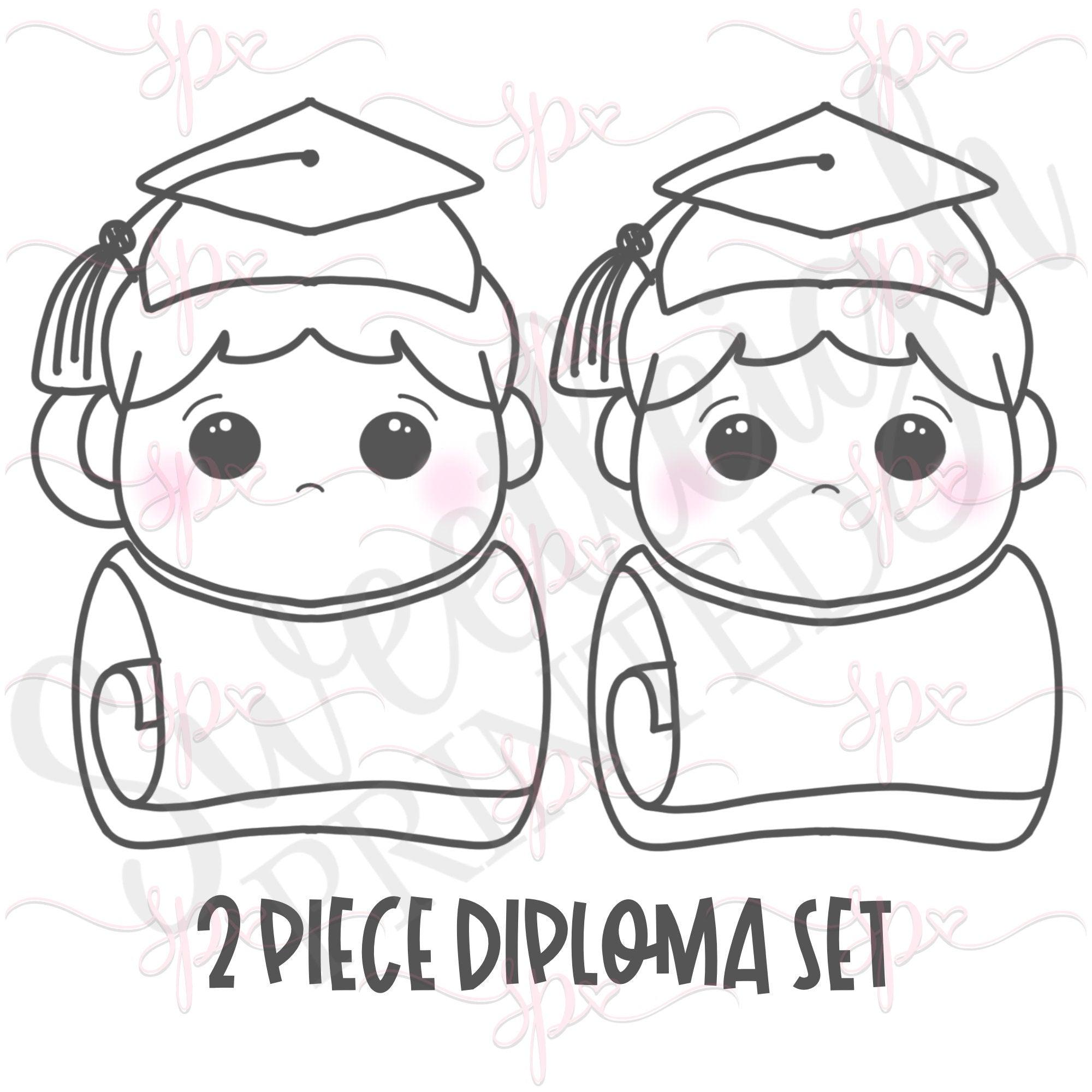 Grad Diploma 2 Piece Cookie Cutter Set - Sweetleigh 