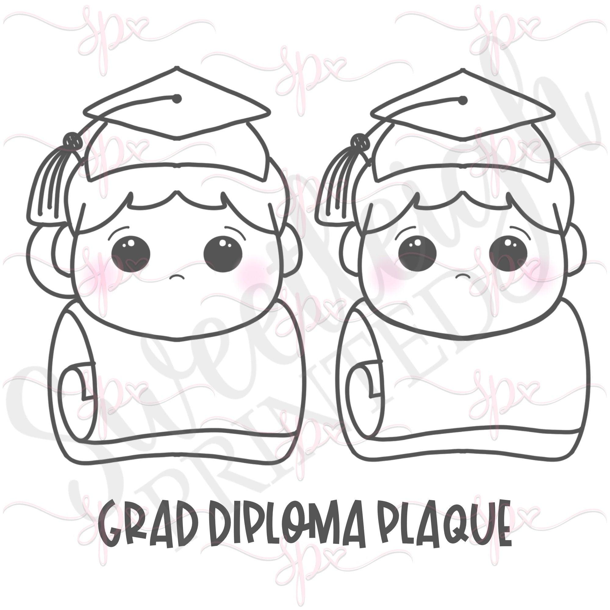Grad Girl Diploma Plaque 2020 Cookie Cutter - Sweetleigh 
