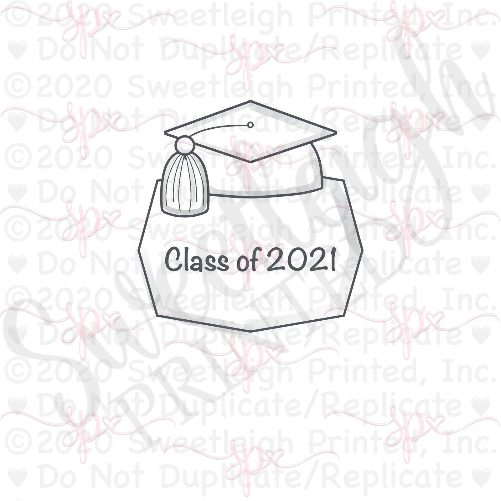 Graduation Modern Plaque Cookie Cutter - Sweetleigh 