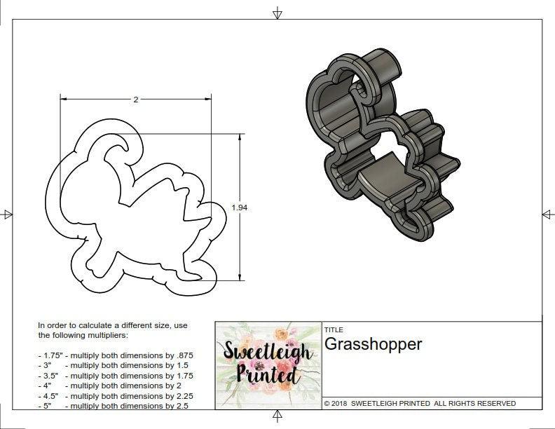 Grasshopper Cookie Cutter - Sweetleigh 