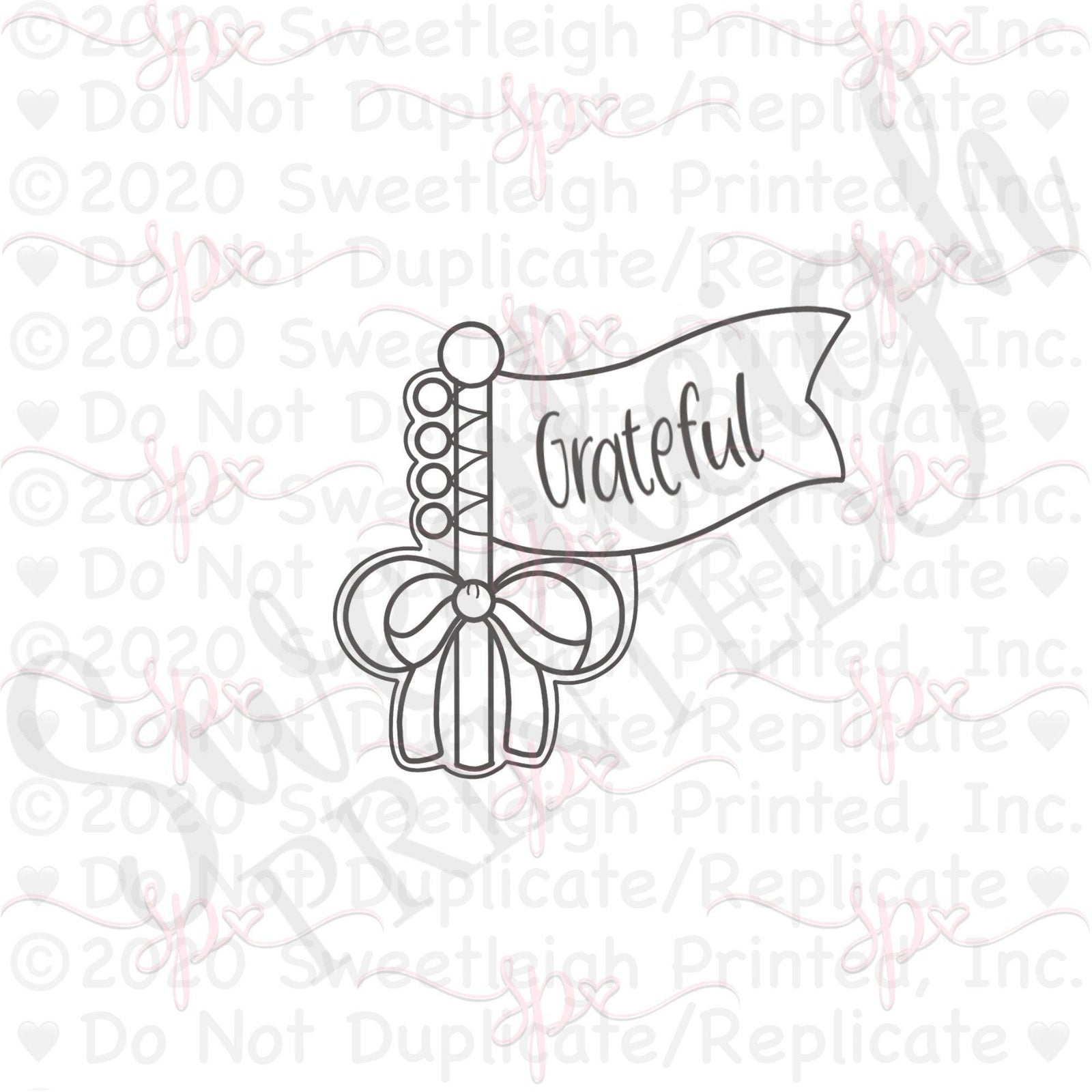 Grateful Pennant Cookie Cutter - Sweetleigh 