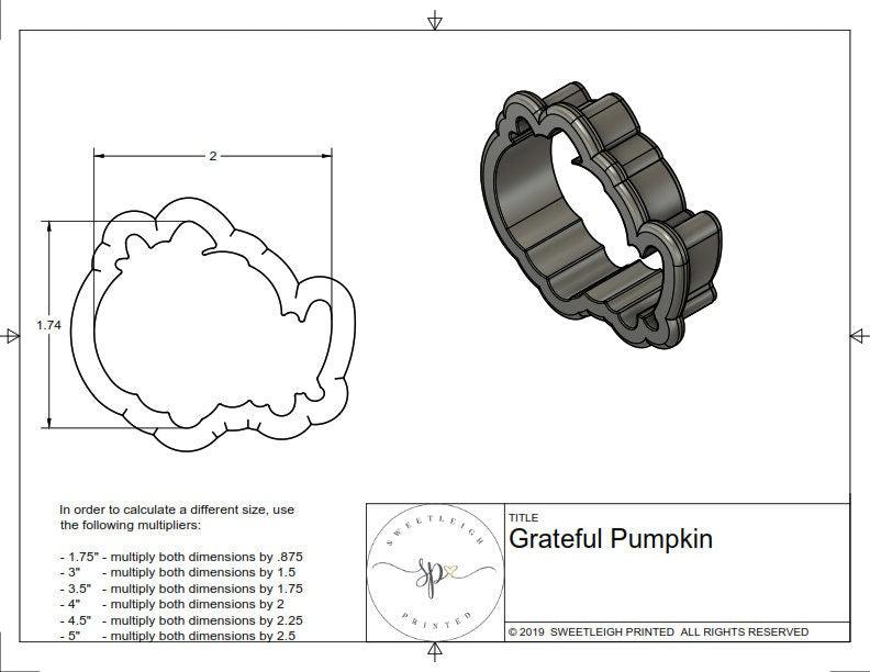 Grateful Pumpkin Cookie Cutter - Sweetleigh 