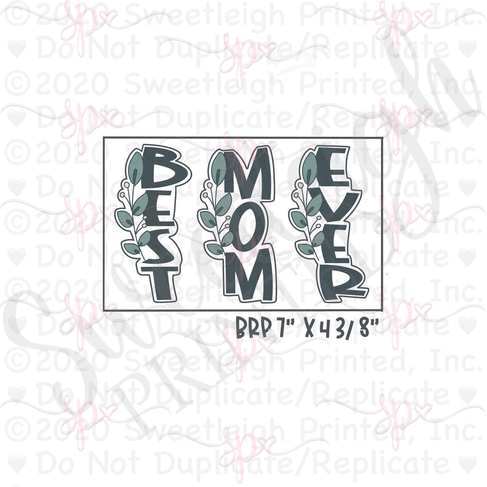 Greenery Best Mom Ever 3 Piece Cookie Cutter Set - Sweetleigh 