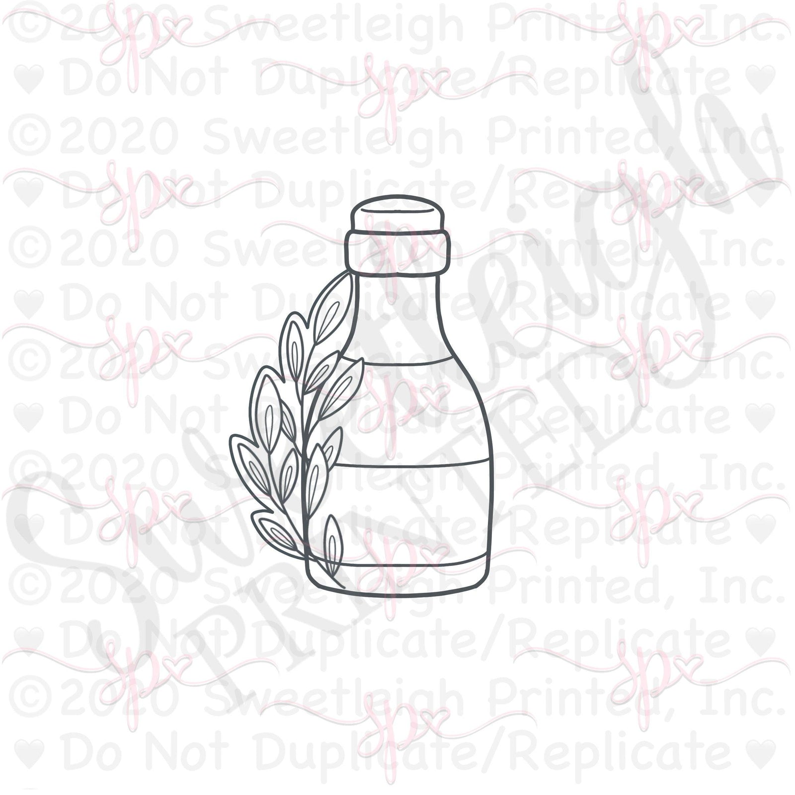 Greenery Bubbly Bottle Cookie Cutter - Sweetleigh 