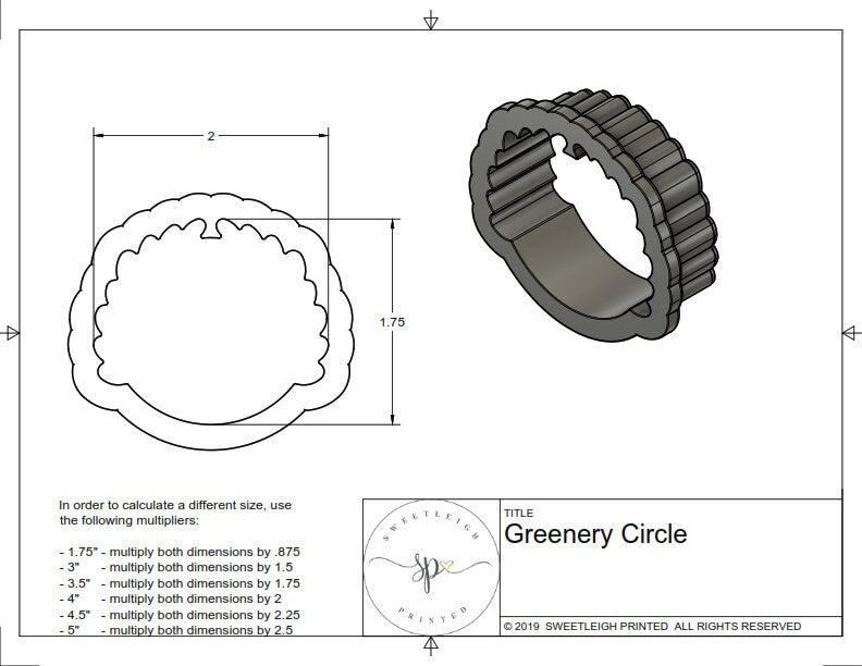 Greenery Circle Cookie Cutter - Sweetleigh 