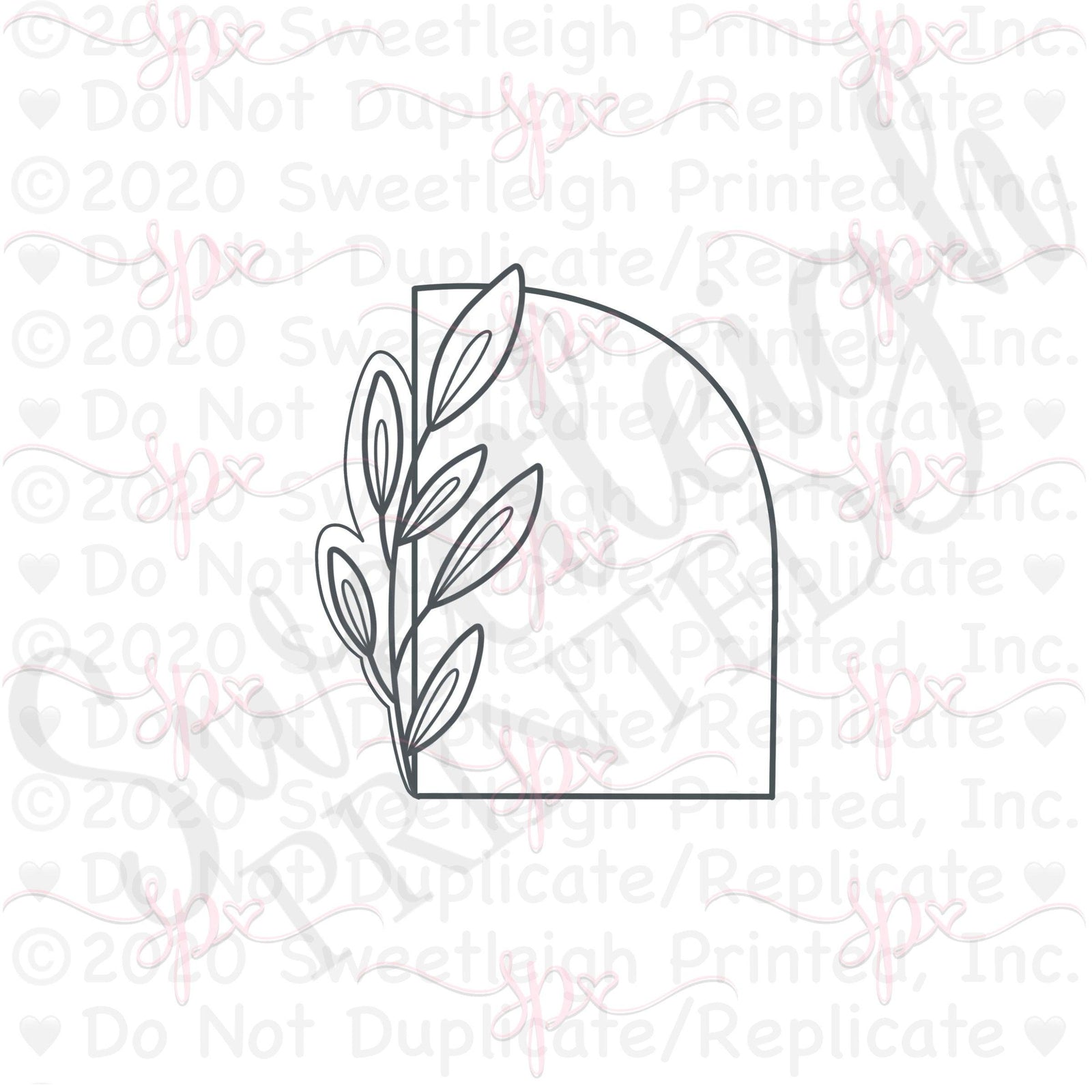 Greenery Half Arch Cookie Cutter - Sweetleigh 