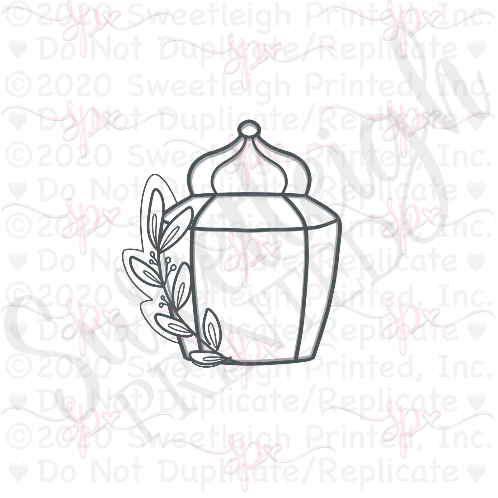 Greenery Lantern 1 Cookie Cutter - Sweetleigh 