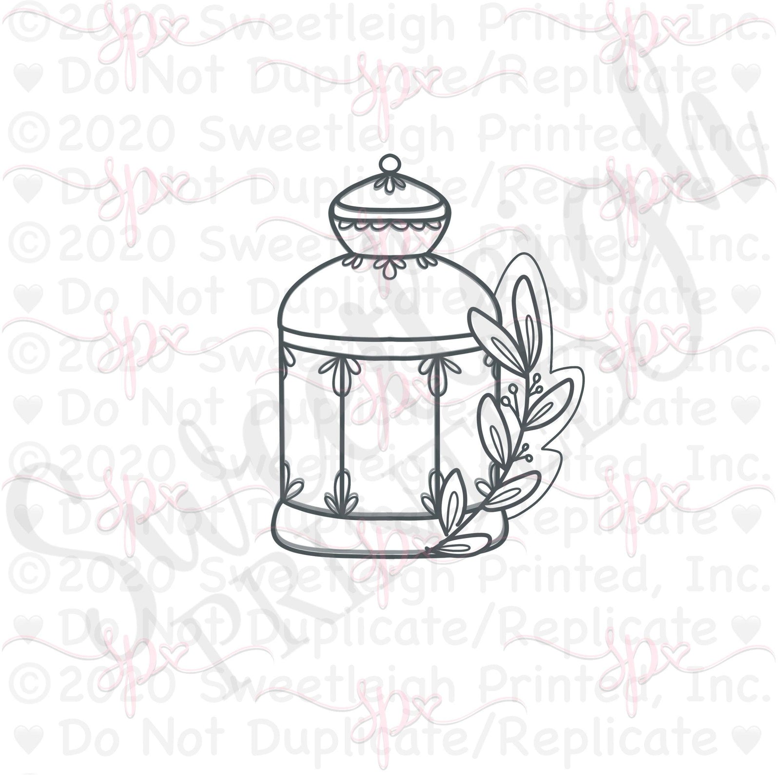 Greenery Lantern 2 Cookie Cutter - Sweetleigh 