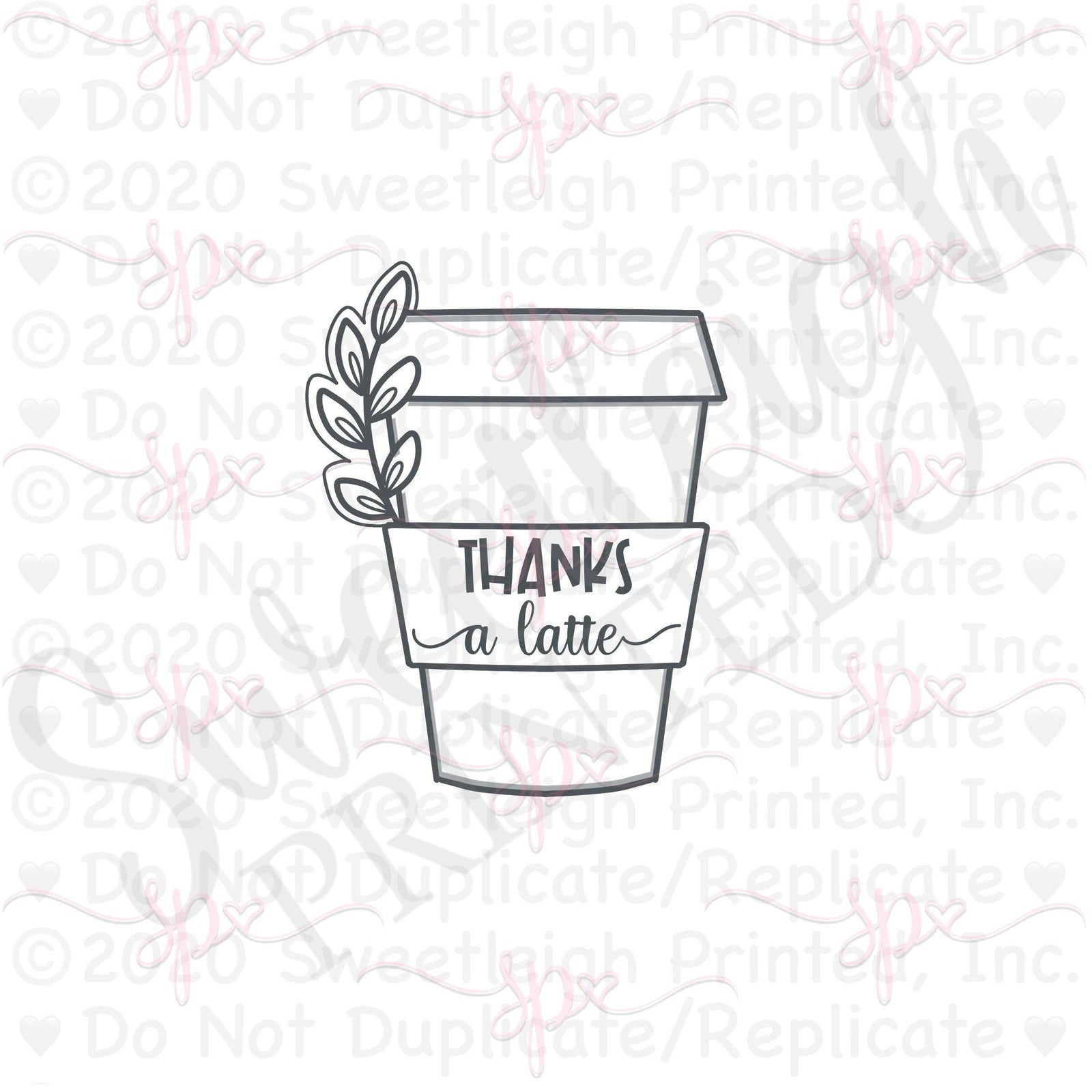 Greenery Latte Cookie Cutter - Sweetleigh 