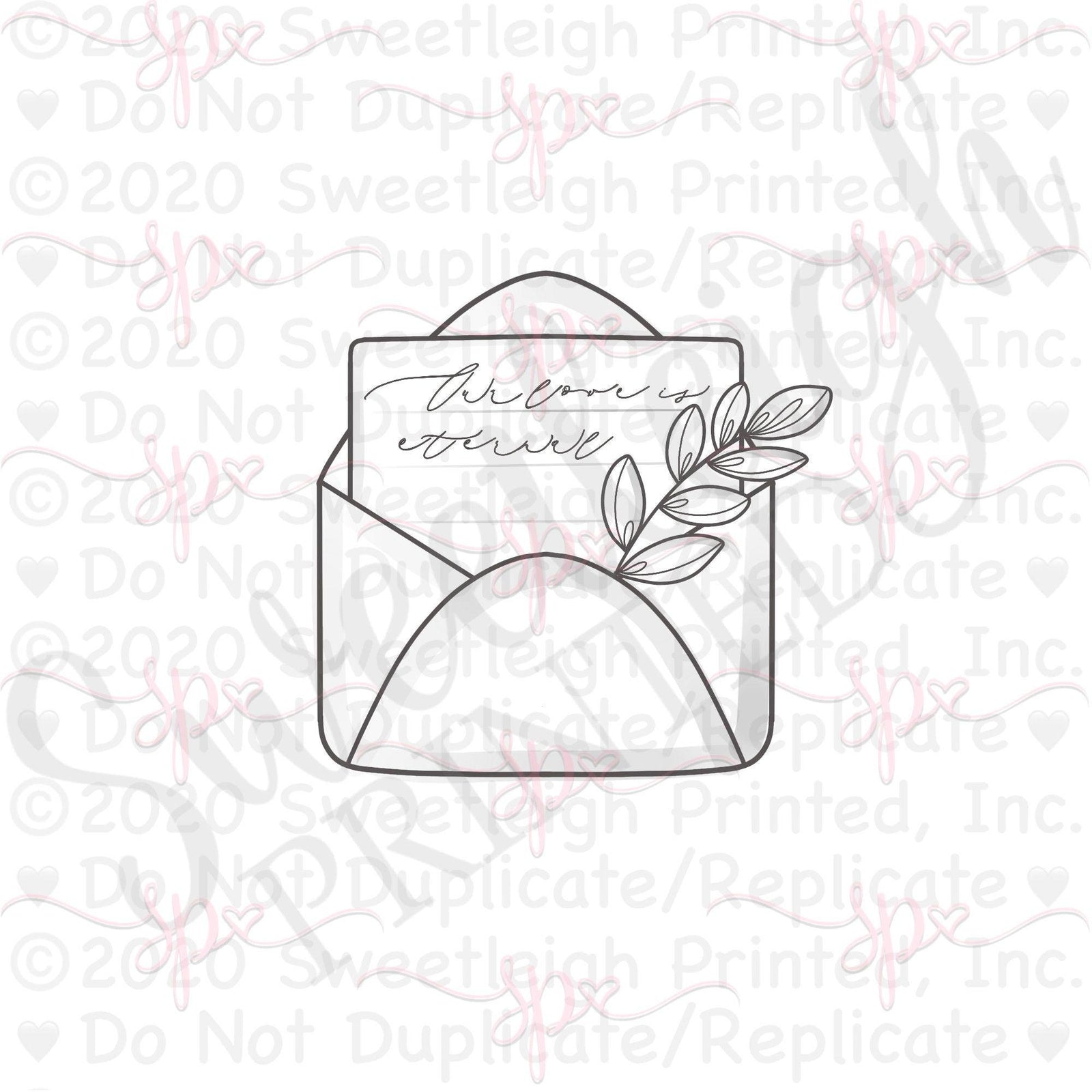 Greenery Love Letter Cookie Cutter - Sweetleigh 