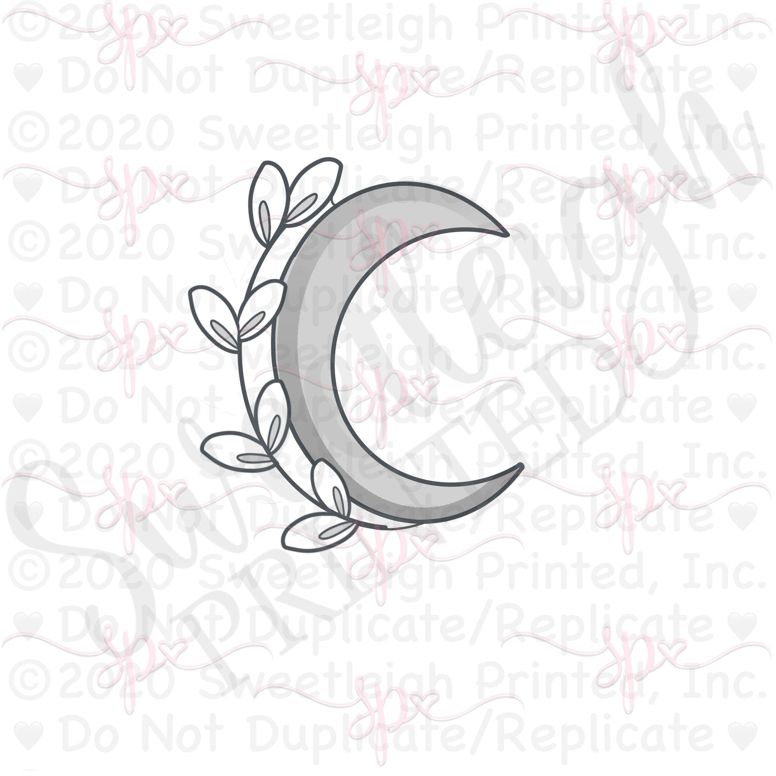 Greenery Moon Cookie Cutter - Sweetleigh 