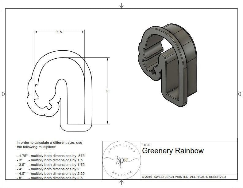 Greenery Rainbow Cookie Cutter - Sweetleigh 