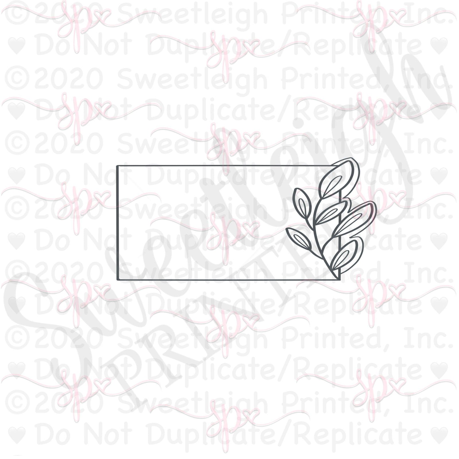 Greenery Rectangle Cookie Cutter - Sweetleigh 