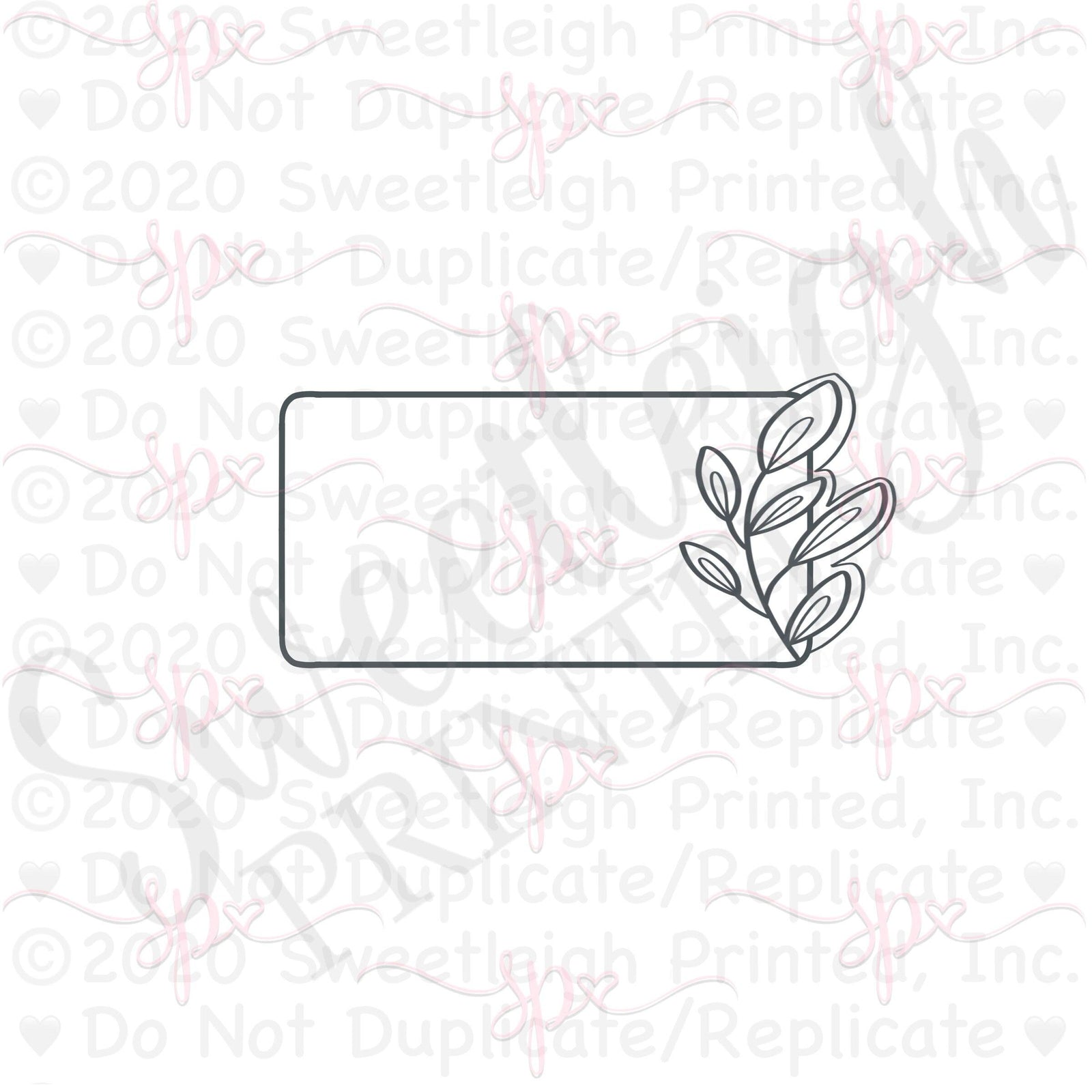 Greenery Rounded Rectangle Cookie Cutter - Sweetleigh 