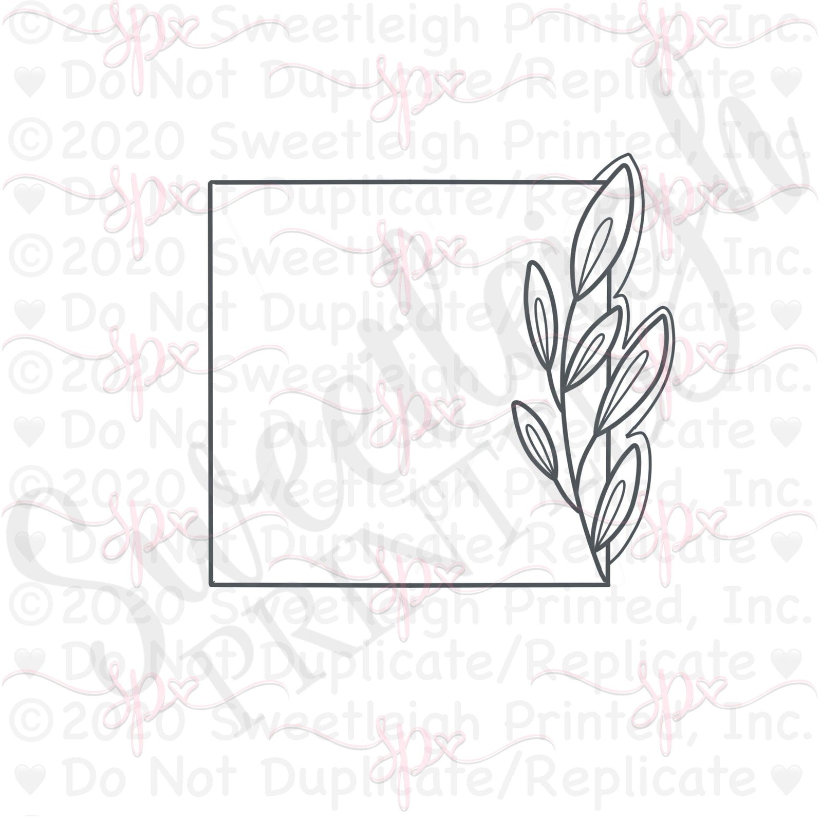 Greenery Square Cookie Cutter - Sweetleigh 