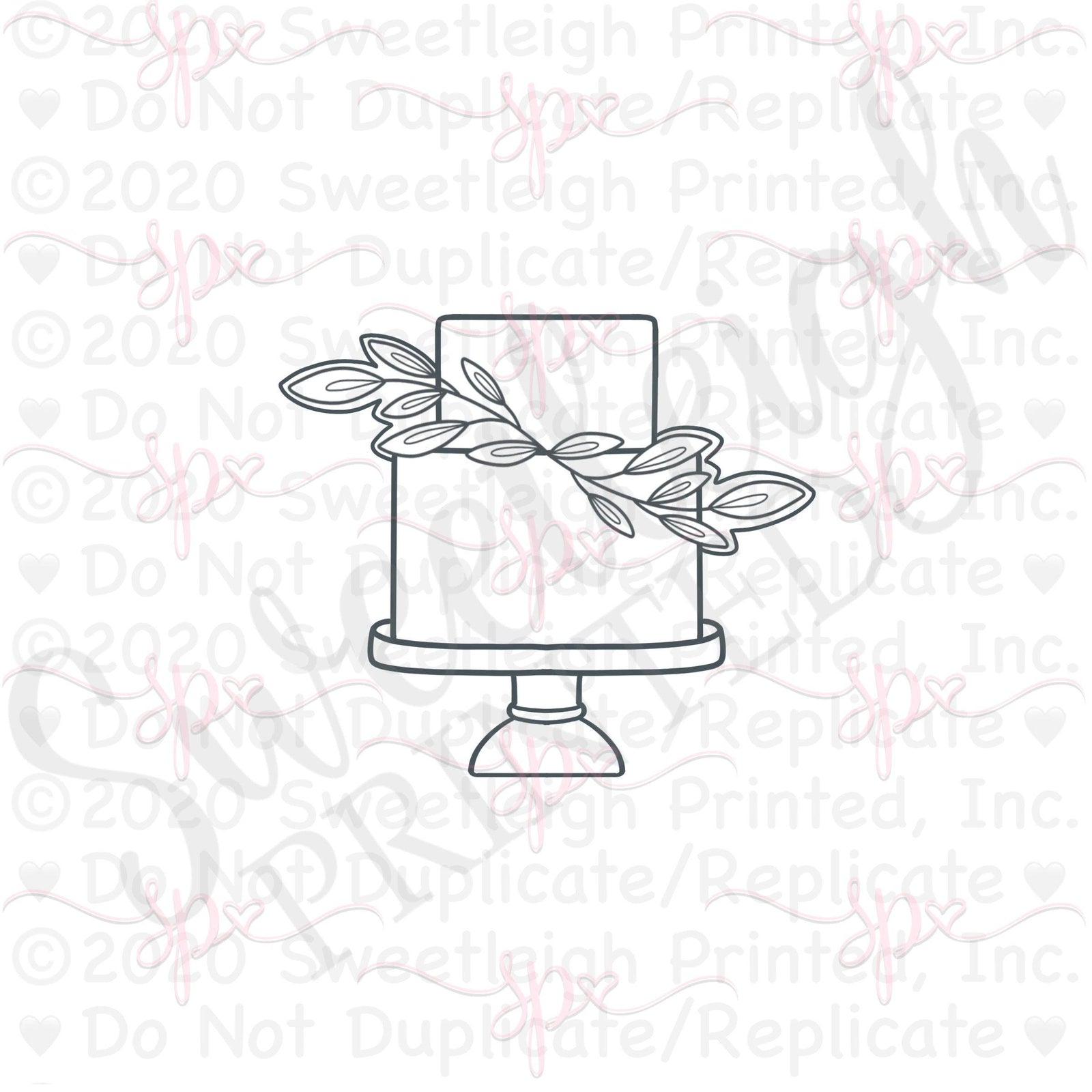 Greenery Tiered Cake Stand Cookie Cutter - Sweetleigh 