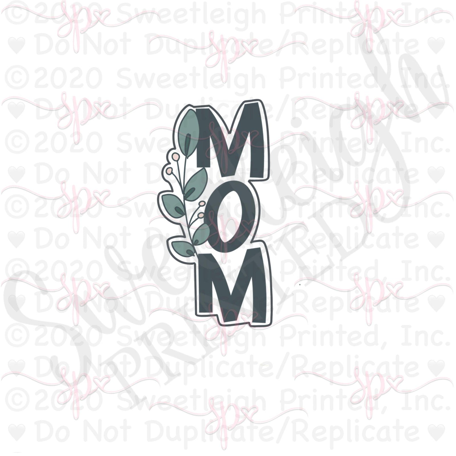 Greenery Vertical Mom Word - Sweetleigh 