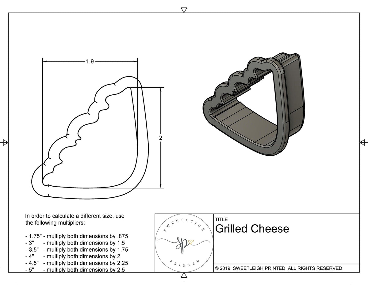 Grilled Cheese Cookie Cutter - Sweetleigh 