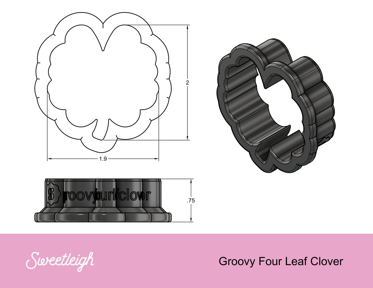 Groovy Four Leaf Clover Cookie Cutter