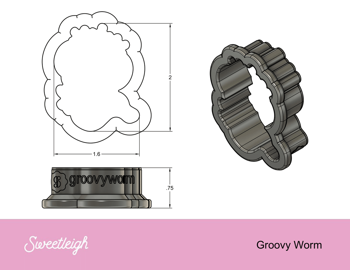 Groovy Worm Cookie Cutter