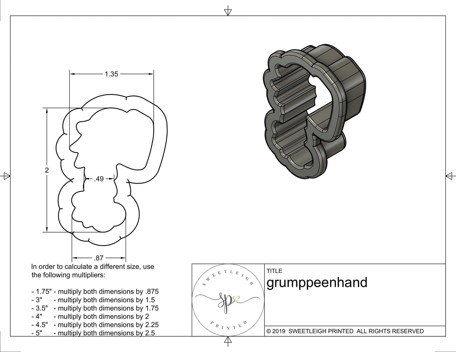 Grump Hand with Peen - Sweetleigh 