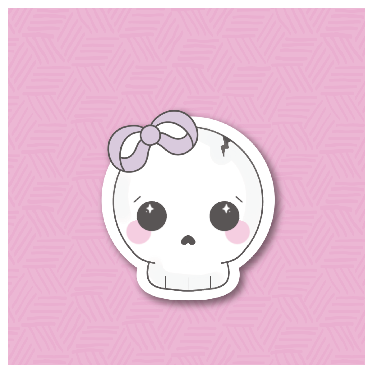 Girly Chibi Skull Digital Sticker File