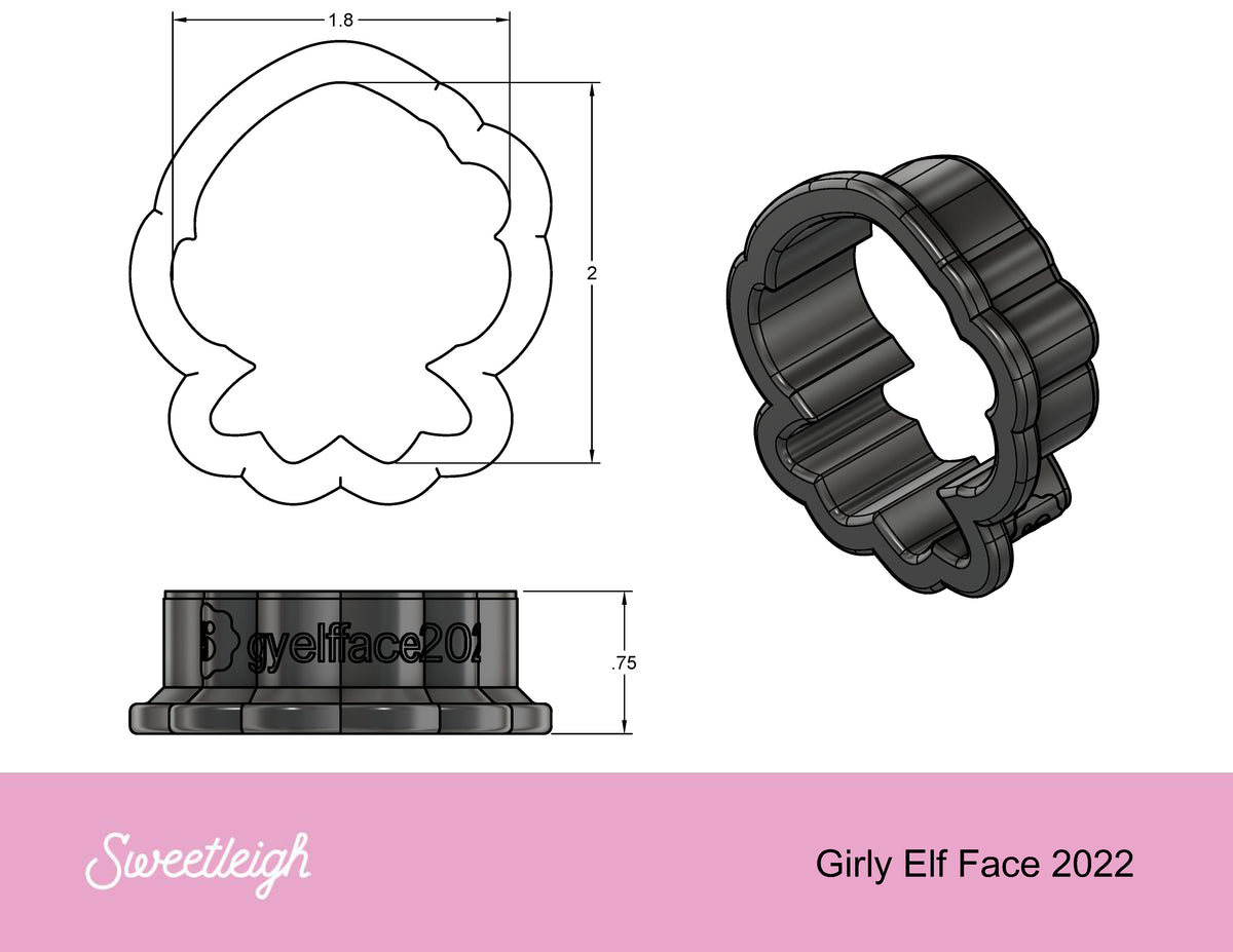 Girly Elf Face 2022 Cookie Cutter