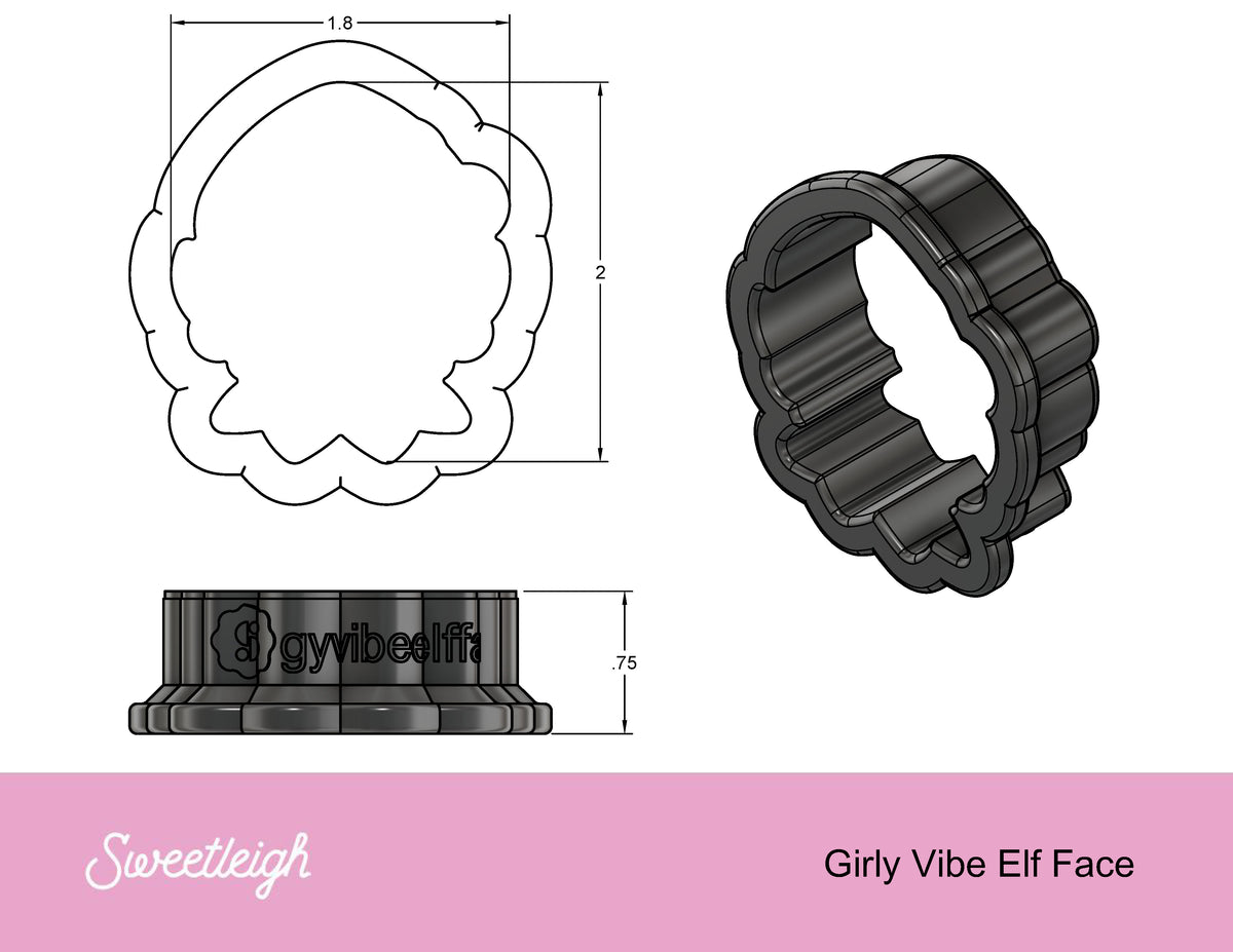 Girly Vibe Elf Face Cookie Cutter