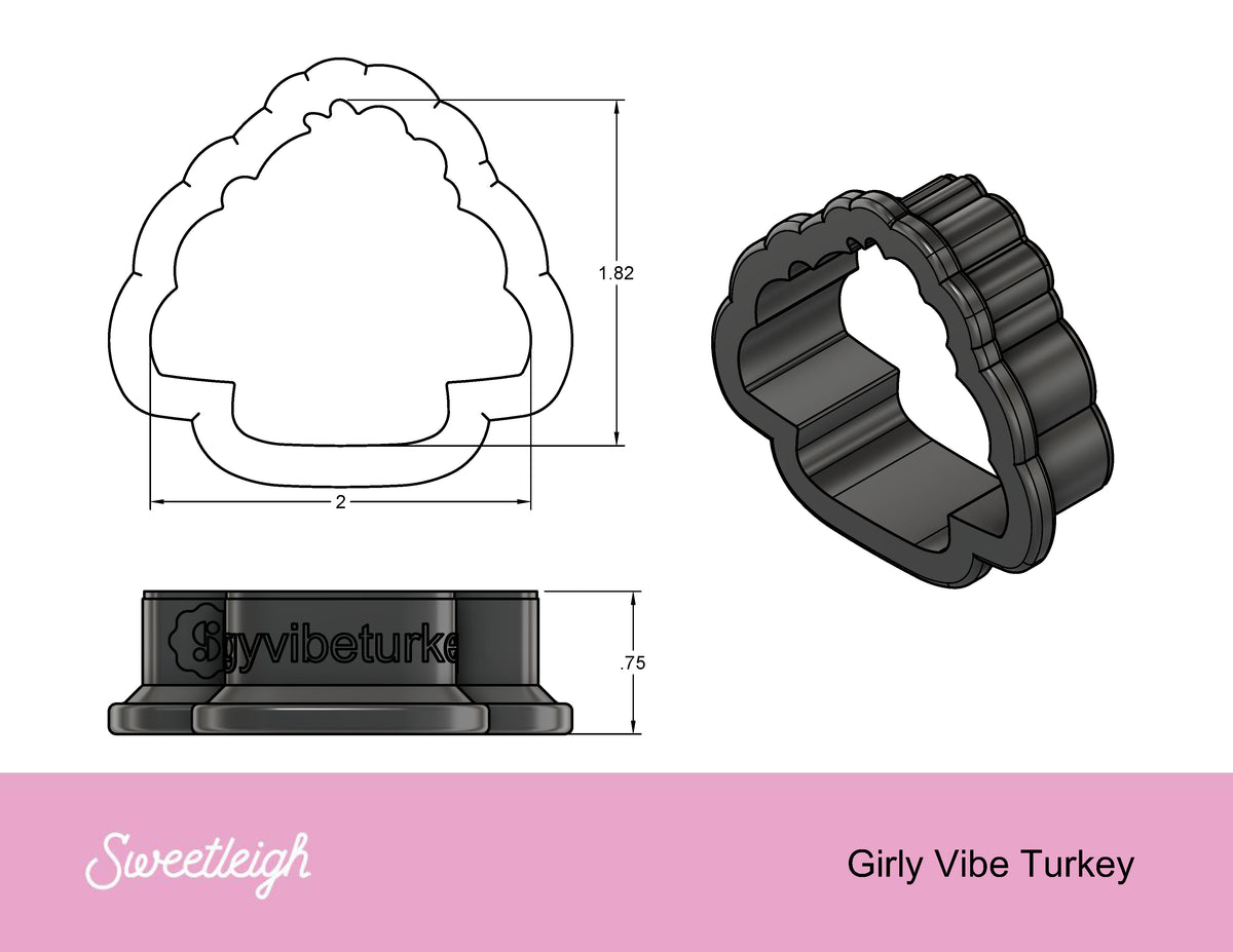 Girly Vibe Turkey Cookie Cutter