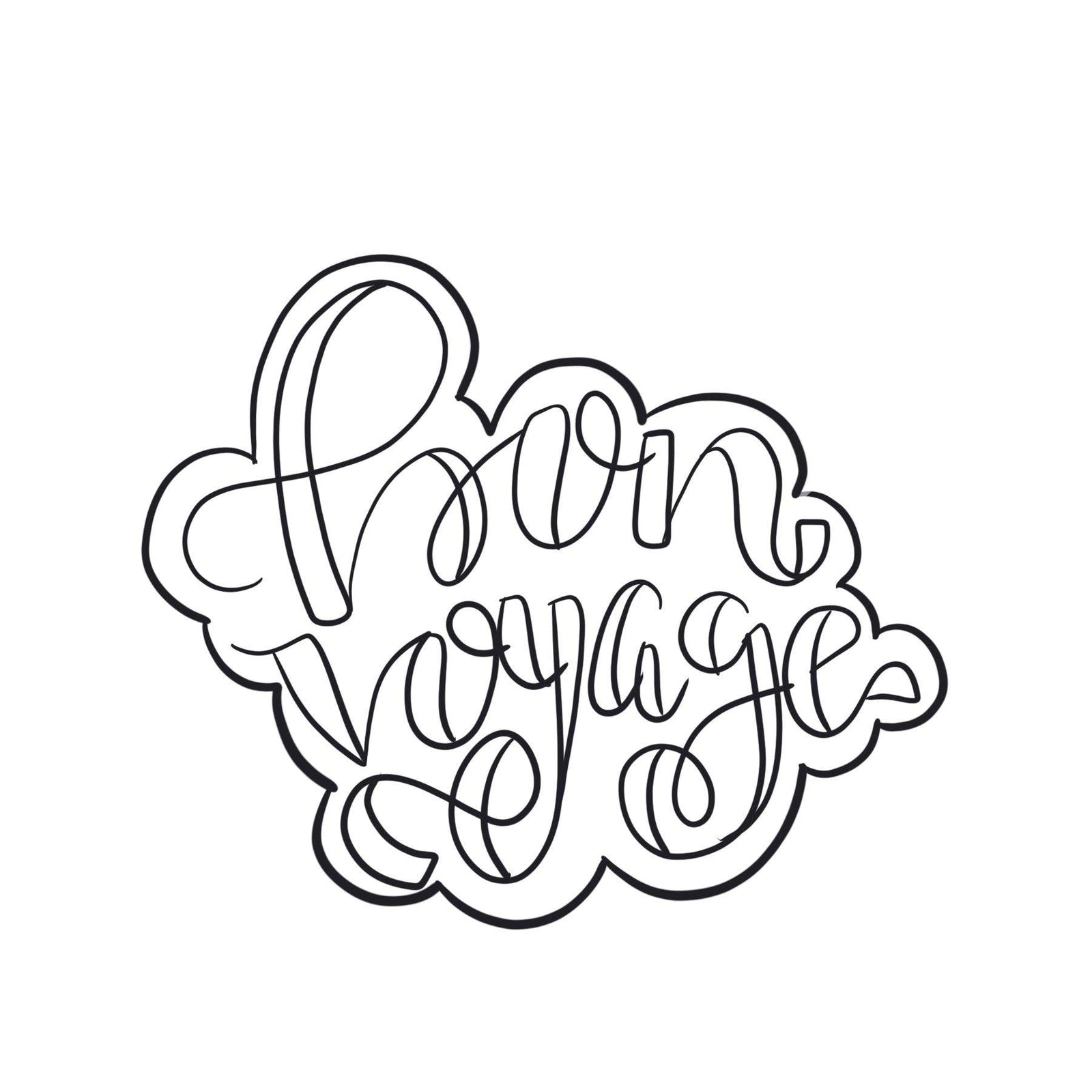 Hand Lettered Bon Voyage Cookie Cutter - Sweetleigh 
