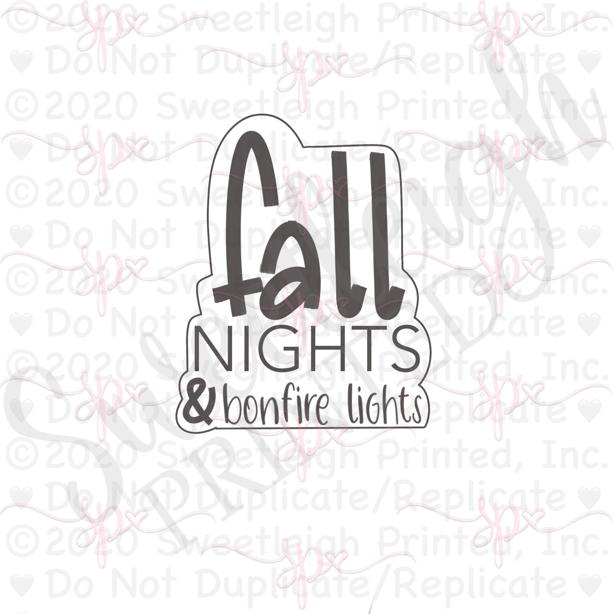 Hand Lettered Fall Nights Cookie Cutter - Sweetleigh 