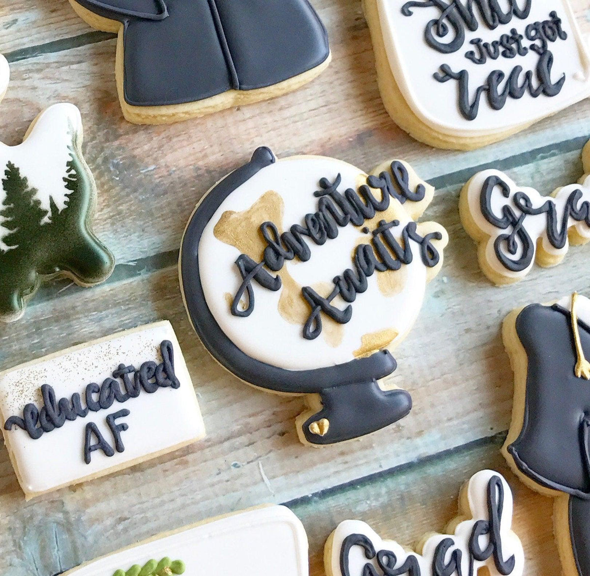 Hand Lettered Globe Cookie Cutter - Sweetleigh 